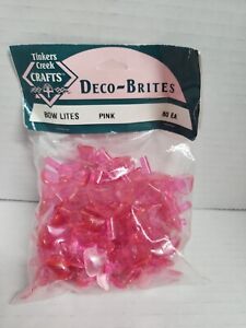 80 NEW Vintage Ceramic Christmas Tree Replacement Lights Pink Bows Deco Brites