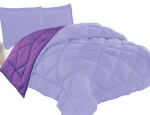 Reversible 3pc Comforter Set Easy To Care for Full/Queen Lilac/Purple Durable