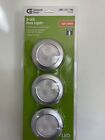 New Commercial Electric 3 Pack LED Puck Lights - Silver Battery Operated Y4