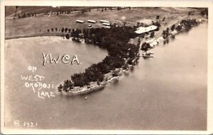 RPPC Postcard Aerial View YWCA West Okoboji Lake Spirit Lake Iowa ©1921    20458