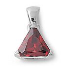 2 ct. Ruby Genuine Trillion Solitaire Pendant in Sterling Silver
