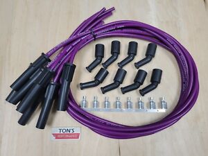 Ton's Purple 8mm Spark Plug Wires Universal GM LS LT Coil LSX LS1 LS2 LS3 LQ9