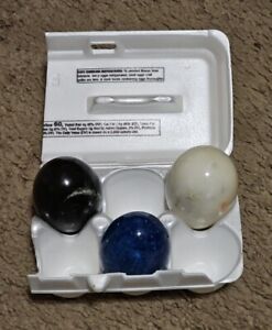 Vintage Assorted Alabaster Onyx Marble  Easter Eggs - Lot of 3