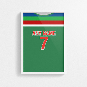 Personalised Bangladesh Cricket World Cup Retro Kit Inspired Poster Print Gift