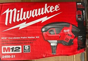 Milwaukee 2458-21 M12 Cordless Palm Nailer Kit NEW