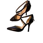 Nine West Classic Elegant Black Sexy Strappy Pointed Toe Anklet Stiletto High He