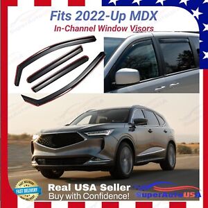 Fit Acura MDX 22-24 In-Channel Vent Window Visors Sun Rain Guard Shade Deflector (For: 2022 MDX)