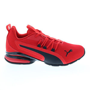 Puma Axelion NXT 19565609 Mens Red Canvas Lace Up Athletic Running Shoes