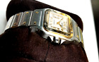Cartier Santos Galbee 24mm Steel  & Yellow Gold Guilloche Dial Watch