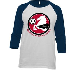 Buffalo Stallions Shirt Raglan 3/4 Sleeve Franchise MISL Soccer Team Logo