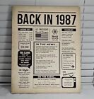 Vintage-Style BACK IN 1987 Print Poster Wall Art.
