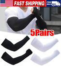 5pairs Cooling Arm Sleeves Cover UV Sun Protection Outdoor Sports Basketball New