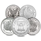 Lot of 5 - 1 oz Silver Generic Rounds .999 Fine