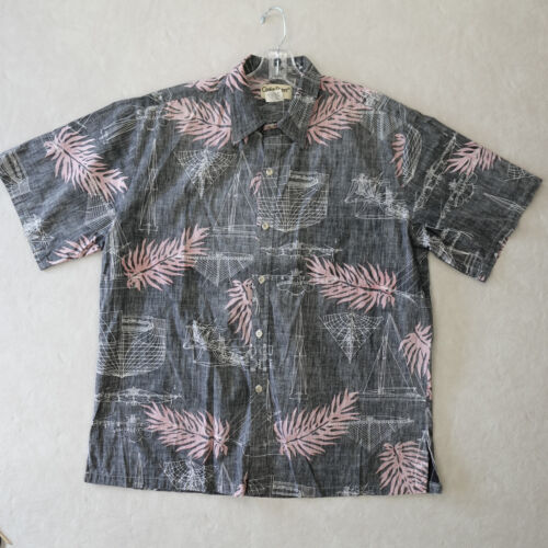 Cooke Street Hawaiian Shirt Mens Extra Large Black Reverse Print Vtg Honolulu