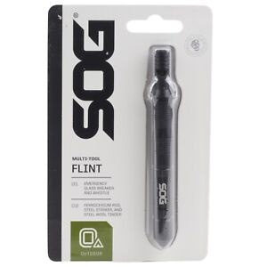 SOG Multi Tool Flint Whistle Glass Breaker Ferro Rod Steel Striker Wood Tinder