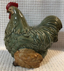 CERAMIC CHUBBY ROUND ROOSTER / HEN CHICKEN FIGURE 8 x 8 AWESOME COLORS