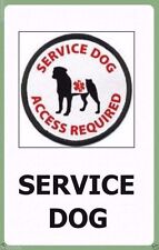 Service Dog ID Badge Tag With ADA Law On The Back Durable Plastic Credit Card