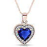 NEW Titanic Heart of The Ocean Sapphire Blue Crystal Necklace Pendant MEMORY Gif
