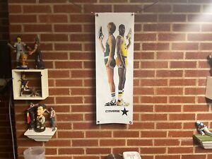 30x10 LARRY BIRD Magic Johnson vinyl POSTER Boston Celtics  LA lakers wall print