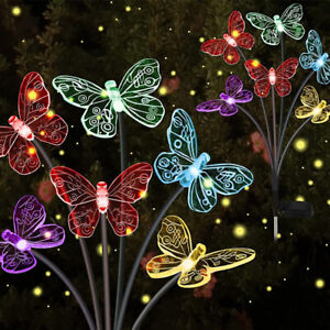 LED Solar Butterfly Light Garden Waterproof Swaying Outdoor Landscape Lamp Decor