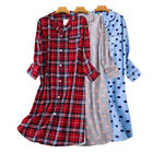 US Women's Flannel Cotton Long Sleeve Nightgown Nightwear Sleepwear/Sleep Dress