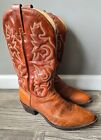 J Chisholm Men's Cowboy Boots Size 12 D Ostrich Leg Brown Leather Western