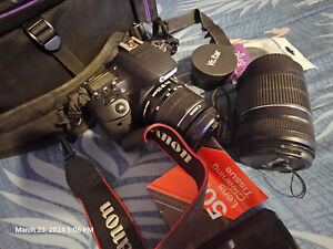 Canon EOS 77D 24.2 MP Digital SLR Camera with lots of lenses, and more - Black