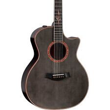 Taylor Custom Lutz Spruce-Black Limba Grand Auditorium A/E Guitar Charcoal Black