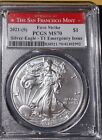 2021-(S) $1 Silver Eagle Type 1 PCGS MS70 First Strike 1oz .999 American coin