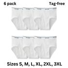 Fruit of the Loom Men's White Briefs UnderWears 6 Pack Sizes S to 3XL, New