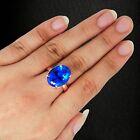 8 Ct Natural Lustrous Blue Tanzanite 925 Sterling Silver Charm Ring For Unisex