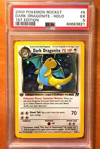 2000 Dark Dragonite 1st Edition Team Rocket Holo #5 - Pokemon PSA Graded Card
