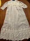 Vintage Antique Edwardian Baby Christening Gown Handmade Hand Embroidered 1914