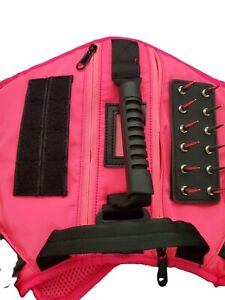 Tactical Dog Vest harness No Pull  Clip Pink Large Adjustable Spiked Attachment