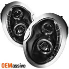 Fits 02-06 Mini Cooper Black Halo Projector DRL LED Strip Headlights Lamps Pair (For: Mini)
