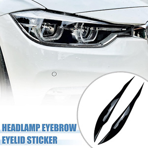 For BMW 3 Series F30 F31 2012-18 Gloss Black Headlight Eyebrow Eyelid Cover Trim (For: 2017 BMW)
