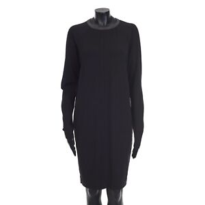 BRUNELLO CUCINELLI 1800$ Black Wool Sweater Dress - Monili Beaded Collar