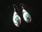 Vintage Native American Navajo Turquoise And Sterling Silver Dangle Earrings ...