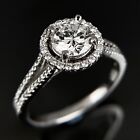 1.03ct Center Diamond Solitaire Engagement 14k White Gold Ring Size 6.5