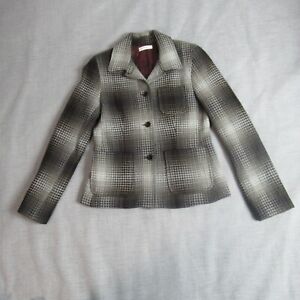 New Frontier Blazer Jacket Women Small Brown 100% Wool Preppy Career Made in USA