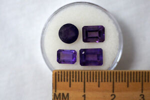 Beautiful Purple Mixed Lot of Faceted AMETHYST Gemstones In Gem Jar From Estate