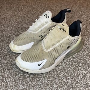 Nike Air Max 270 White Black AH8050-100 running shoes Mens Size 9 Distressed
