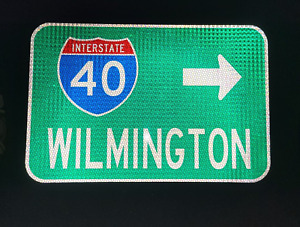 WILMINGTON Interstate 40 route road sign, North Carolina, Wrightsville Beach