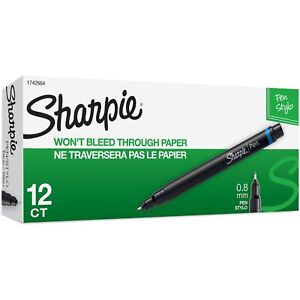 Sharpie Pen Permanent Fine Point 12/BX Blue 1742664DZ