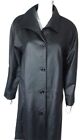 David Benjamin Leather Trench Coat Womens Size 8 Black Leather Sixties Design
