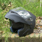DOT Motorcycle bike Modular Full Face Helmet Flip up Sun Visor Dual Lens Safe US