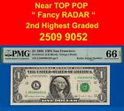 1988 $1 Federal Reserve Note PMG 66EPQ wanted 2nd highest graded radar Fr 1914-L