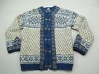 VTG Dale of Norway Sweater Mens XL 46 Pure New Wool Metal Clasp Cardigan Retro