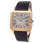 Cartier Santos Dumont 18k Rose Gold Leather Manual Grey Men's Watch W2006951