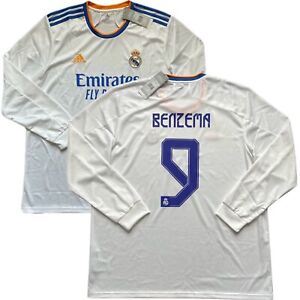 2021/22 Real Madrid Home Jersey #9 BENZEMA 2XL Adidas UCL Long Sleeve NEW